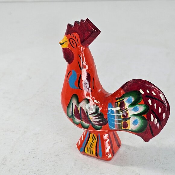 Nils Olsson Swedish Dala Rooster Figurine 3.25" Hand-Painted Red Chicken - Picture 5 of 8